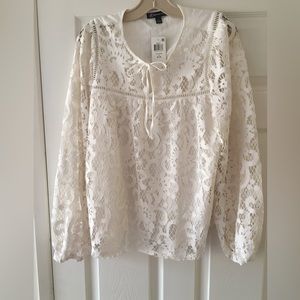 Sz XL INC peasant blouse NWT